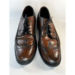 Crown Imperial Mens Size 9 VTG VGC Burgundy Leather Wingtip Oxford Dress Shoes